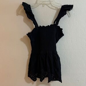 Black Ruffled Top